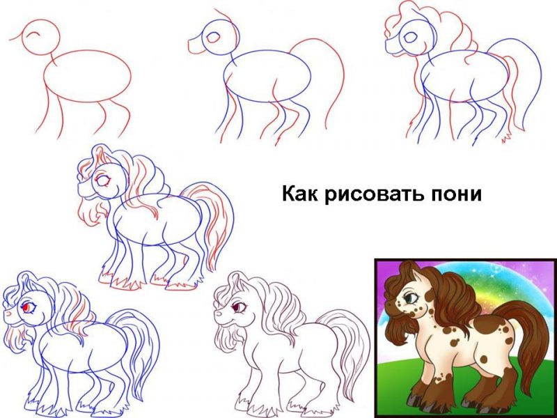 Картинки для срисовки "пони"