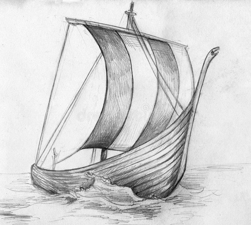 Корабль: рисунок карандашом