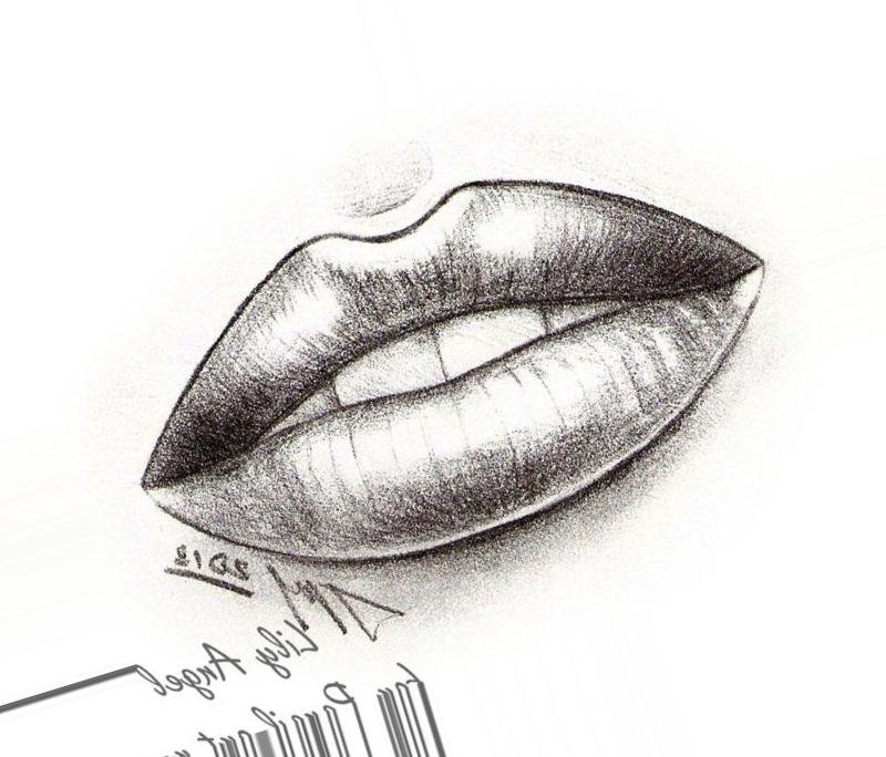 Мужские губы рисунок