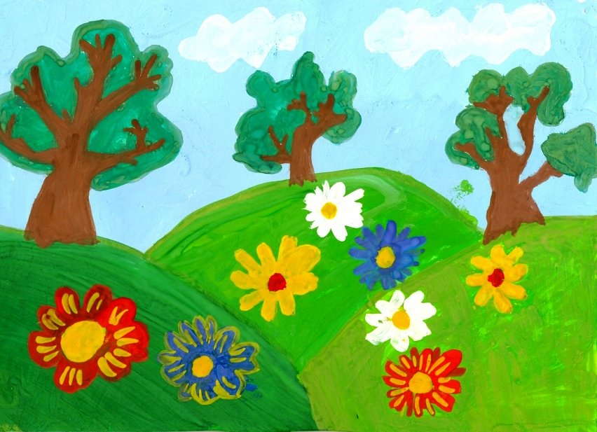 Рисунок на тему лето 4 класс красками легко и красиво